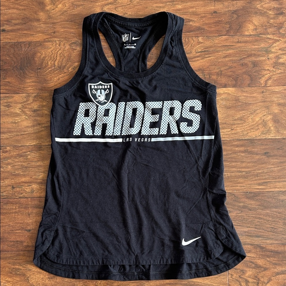 Nike Black Tank Top with White Raiders Las Vegas Design
